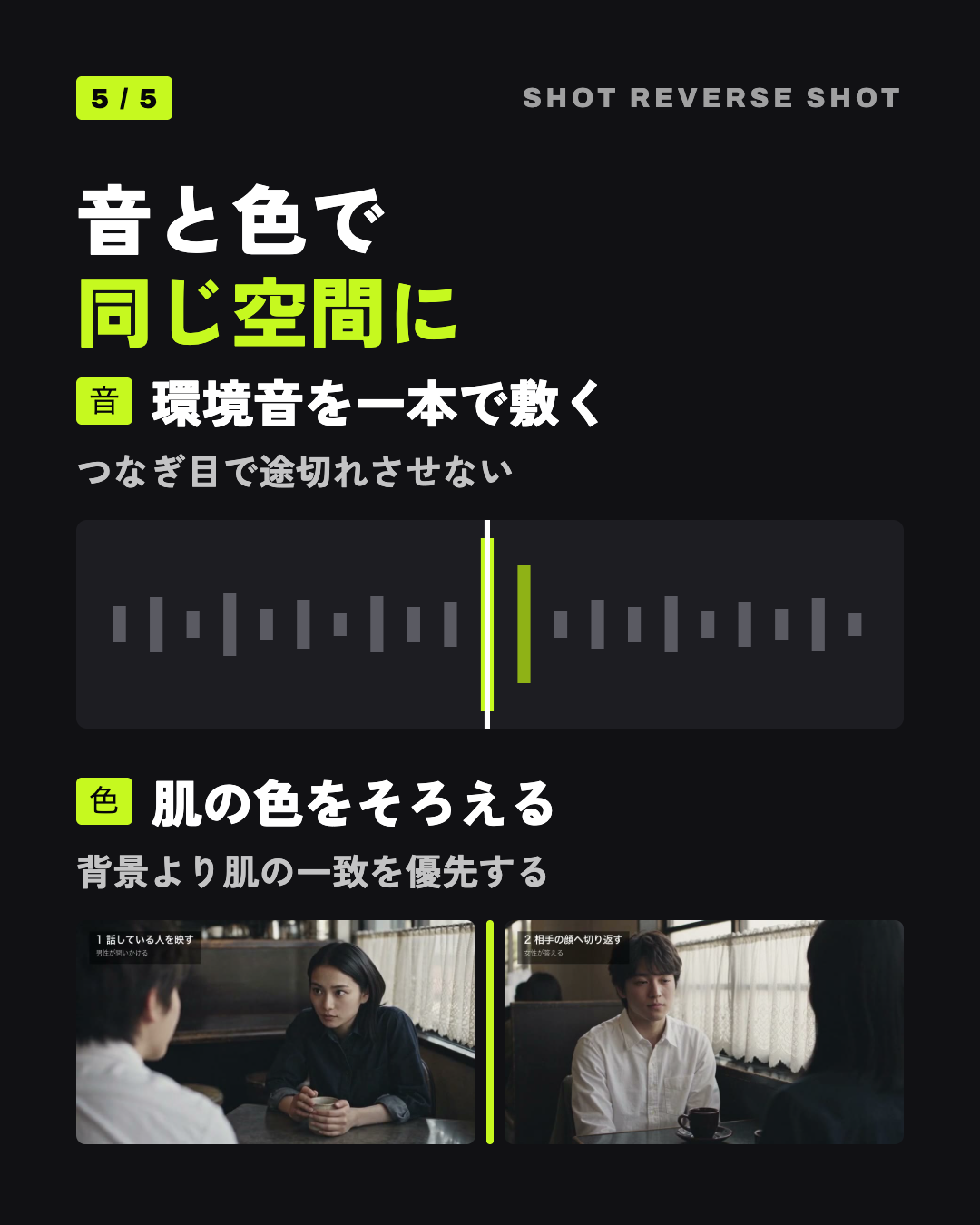 音と色で同じ空間に: 環境音を一本で敷く、肌の色をそろえる